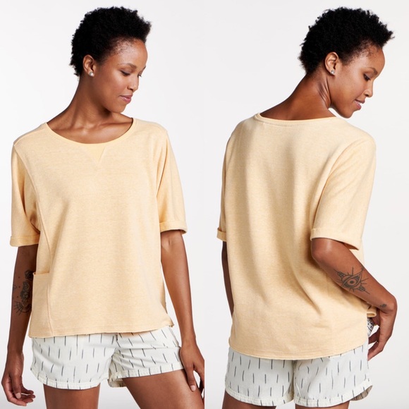 Toad&Co Tops - Toad&Co Hemp French Terry Short Sleeve Top LARGE